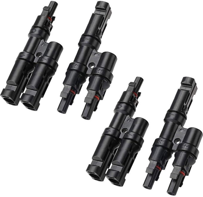 Dailygoody - Zonnepaneel Kabel Connector - T Aftakconnector - Zwart