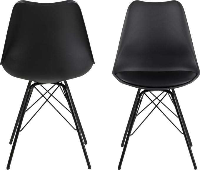 Eetkamerstoel Plaisir set 2 stoelen zwart kuipstoel