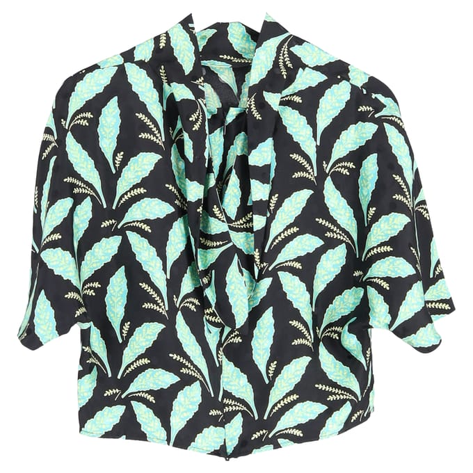 Top met bladprint van Diane Von Furstenberg in veelkleurige viscose.