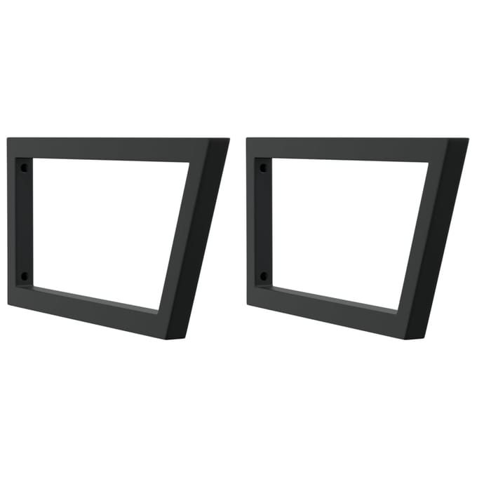 vidaXL - Wandbeugels - voor - wasbak - 2 - st - trapezium - staal - zwart