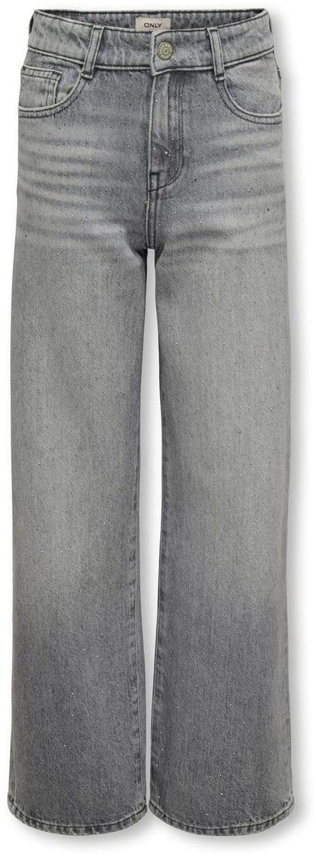 ONLY KOGCOBAIN REG WIDE RHINESTONE DNM Meisjes Jeans - Medium Grey Denim