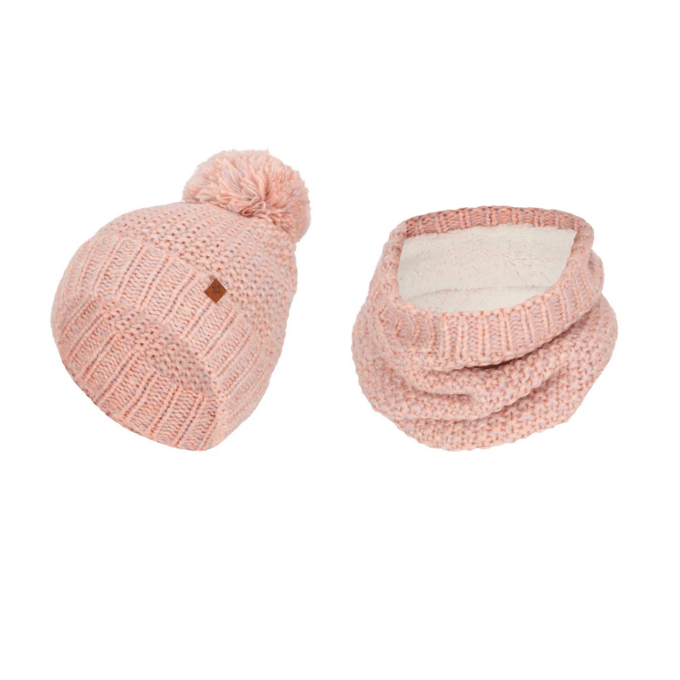 Muts & Colsjaal meisjes - Skiset - Knitted - One Size - Roze