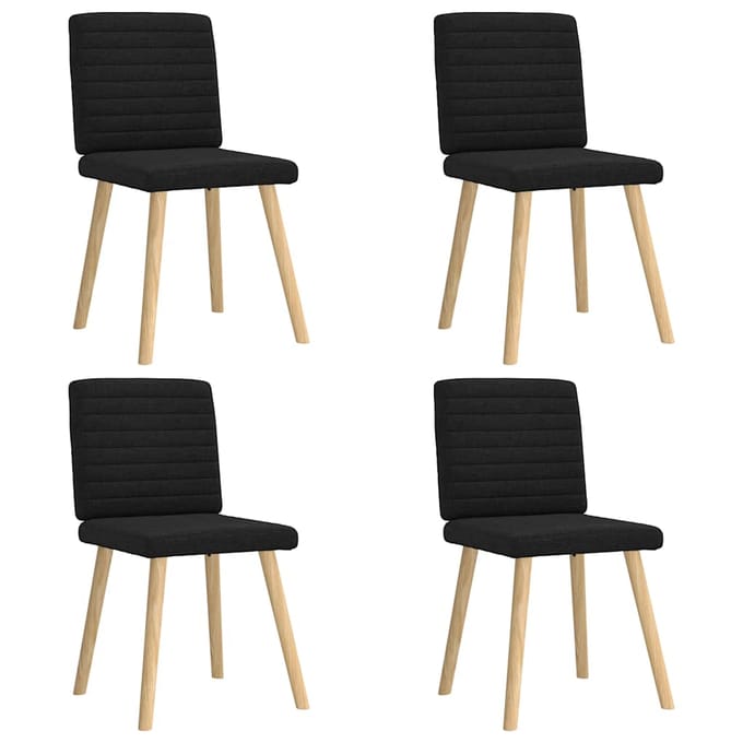 vidaXL - Eetkamerstoelen - 4 - st - stof - zwart