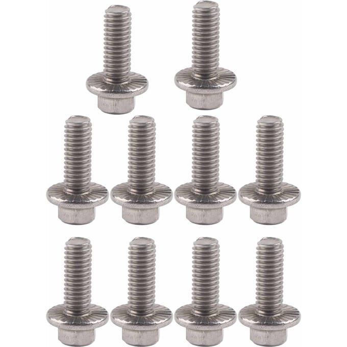 Vis à bride hexagonale M6 en acier inoxydable SS304, 10 pièces, boulons à tête de rondelle, fixation