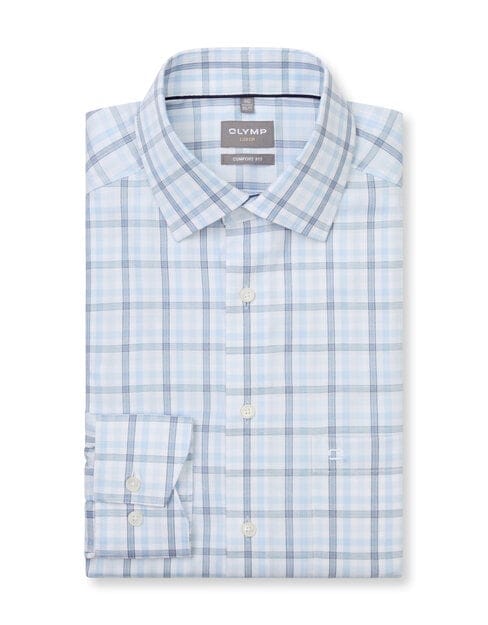 OLYMP Luxor Overhemd, Comfort Fit, New Kent, Bleu