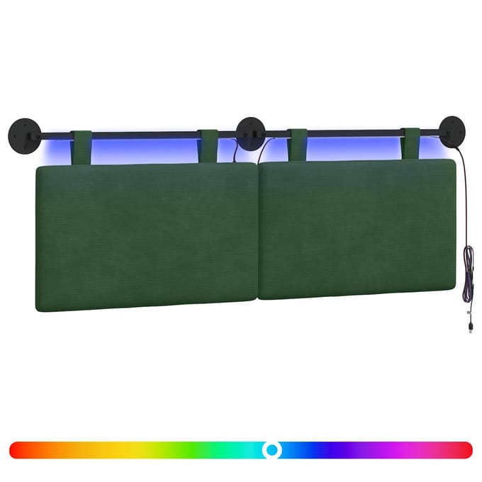 vidaXL - Hangend - hoofdbord - Jungle - Groen - Corduroy - stof