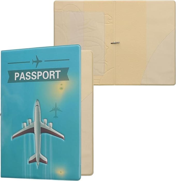 Famanu - Kunstleren RFID-paspoorthoes, bescherming voor paspoort en documenten, grijs, compact