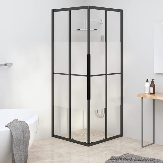 vidaXL - Douchecabine - 80x80x180 - cm - halfmat - ESG - zwart