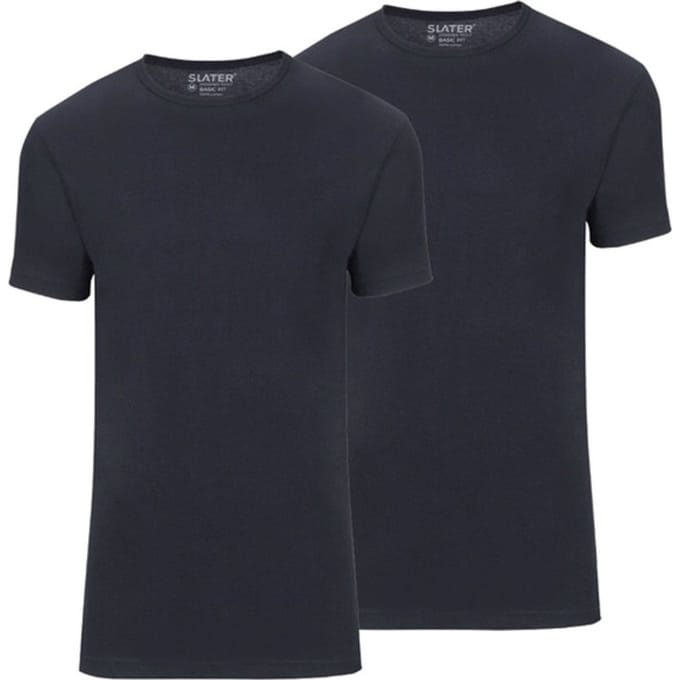 Slater 2-pack T-shirt Basic Extra Lang O-neck Donkerblauw (navy) - Maat XL - Heren - Extra lange T-shirts