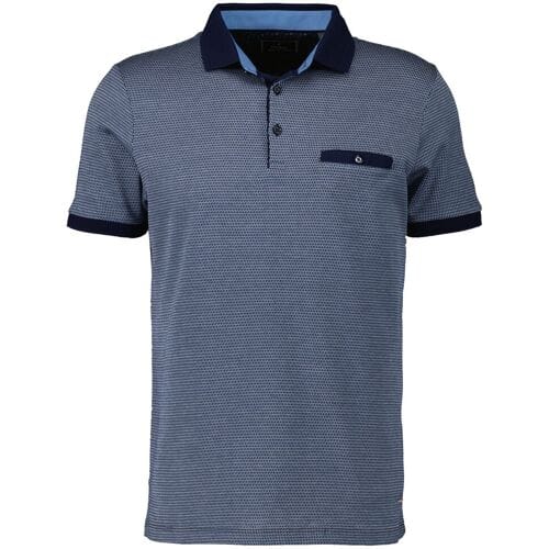 Ragman Jacquard Polo Mercerized Cotton Fine Structure Blue Sapphire / male