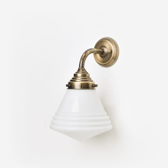 Wandlamp Luxe School Small Curve Brons - Art Deco Trade