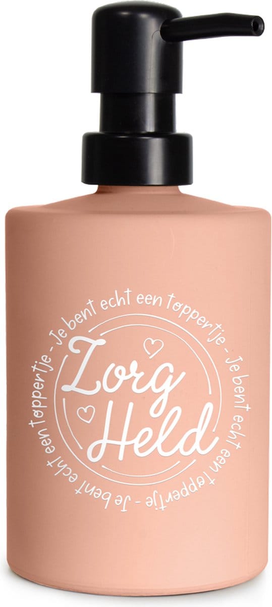 Creaties van hier - zeeppompje zorgheld met houten hartje - glas