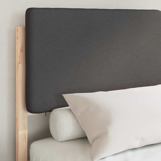 vidaXL - Bedframe - met - Gevoerde - Hoofdbord - Donkergrijs - 120 - x - 190 - cm