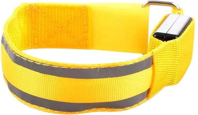 *** Sport Armband met led Verlichting Geel - Goed zichtbaar - Hardloopband - Veiligheid - van Heble® ***
