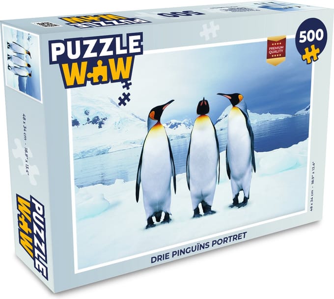 Puzzel Drie pinguïns portret - Legpuzzel - Puzzel 500 stukjes