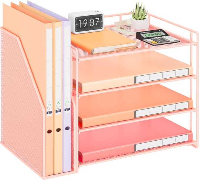 Unyqoos® Bureau Organizer met Meerdere Niveaus voor Efficiënte Opbergruimte en Documentbeheer