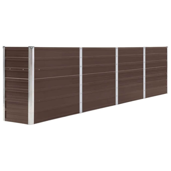 vidaXL - Plantenbak - verhoogd - 320x40x77 - cm - gegalvaniseerd - staal - bruin