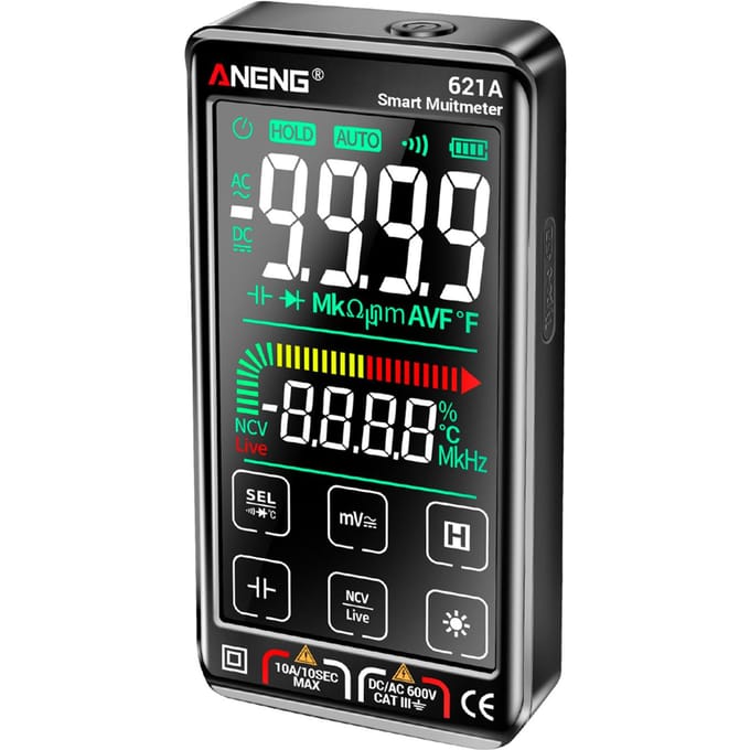 ANENG 621A Touchscreen Intelligente Digitale Multimeter 9999 Tellingen Automatisch Bereik Oplaadbaar Draagbaar