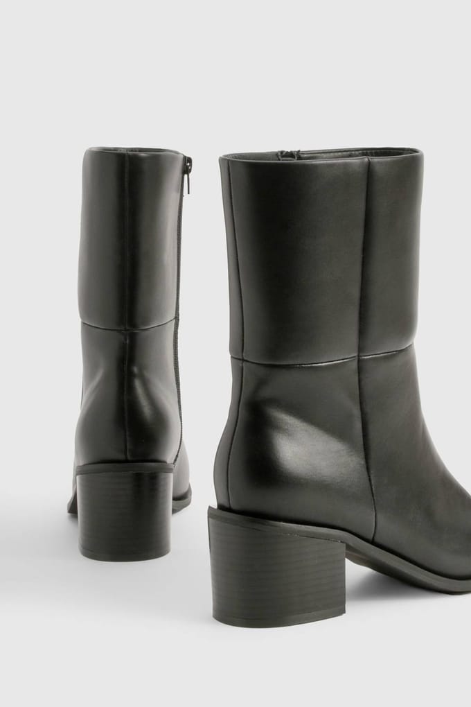 boohoo Dames Wide Fit Chunky Panel Detail Chelsea Boots | Black | Maat: 7