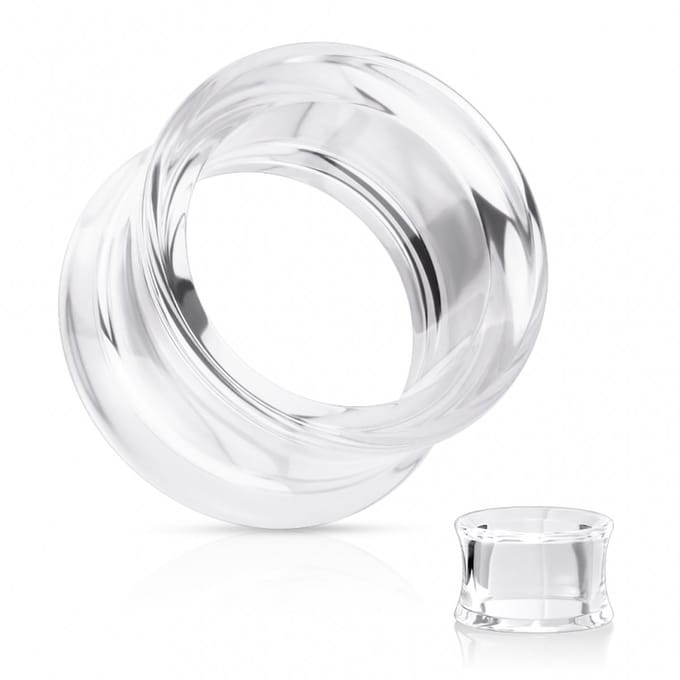 6 mm double flared tunnel transparant ©LMPiercings