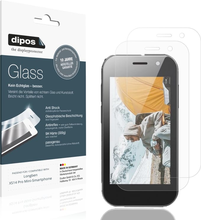 dipos – 2x Matte Pantserfolie geschikt voor Longben XS14 Pro Mini-Smartphone | 9H Screenprotector