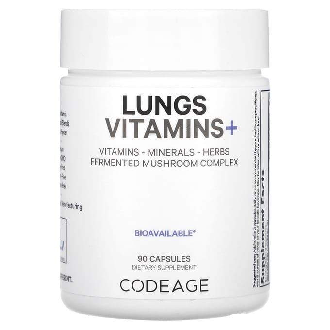 Codeage, vitamines, poumons, minéraux, herbes, 90 capsules