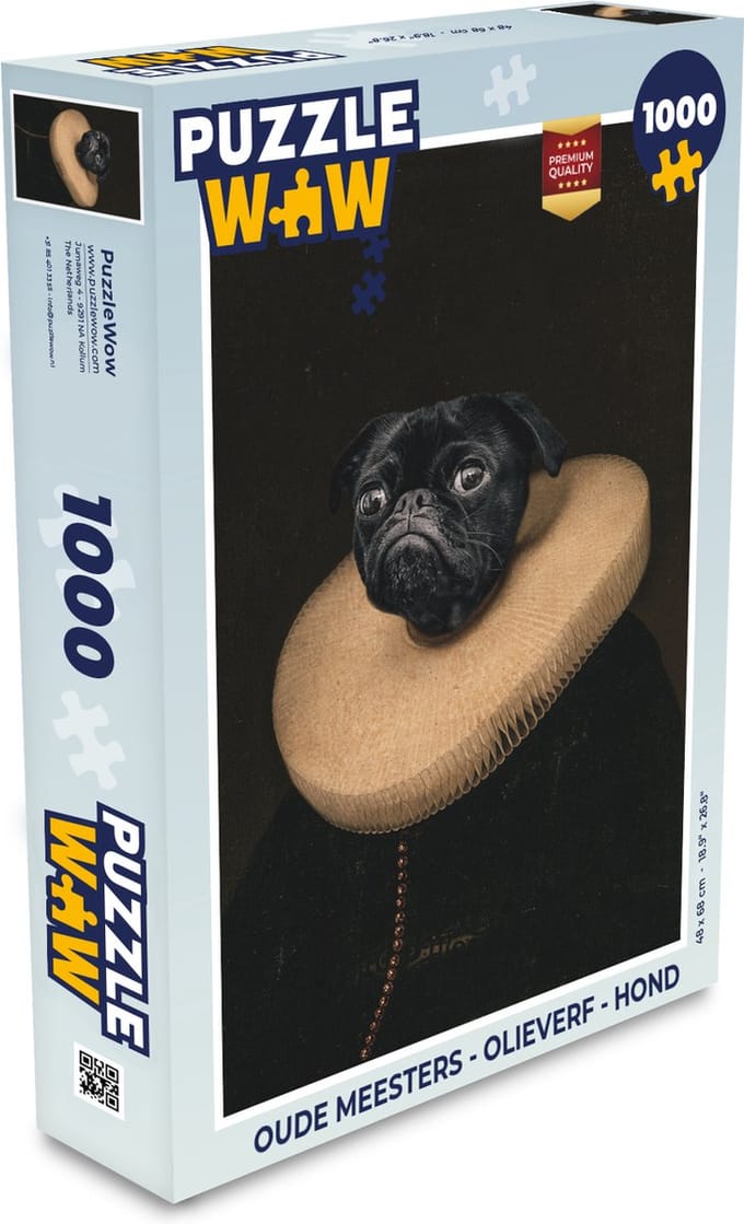 Puzzel Oude Meesters - Olieverf - Hond - Legpuzzel - Puzzel 1000 stukjes volwassenen