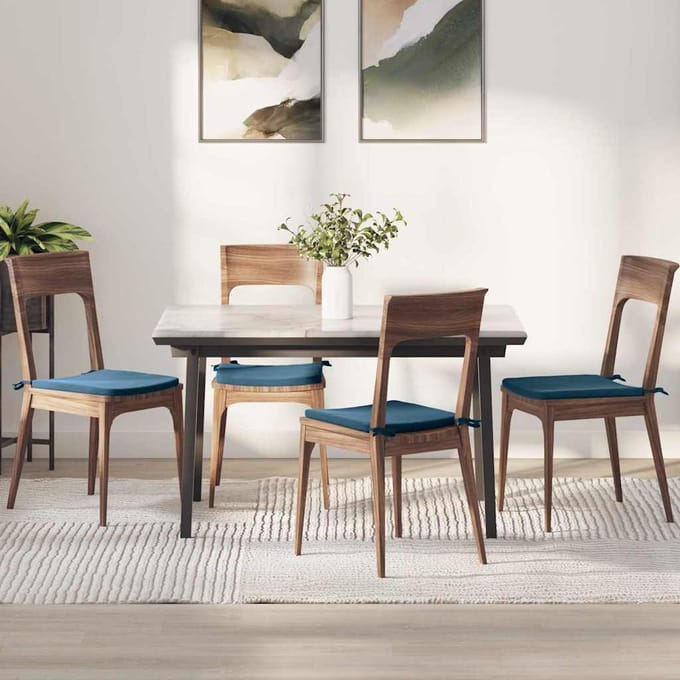 vidaXL - Zitkussens - 4 - st - Fluweel - Blauw - 40 - x - 40 - x - 3 - cm