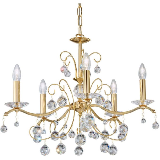 austrolux Kroonluchter Carmen II, glas, verguld, 65 cm