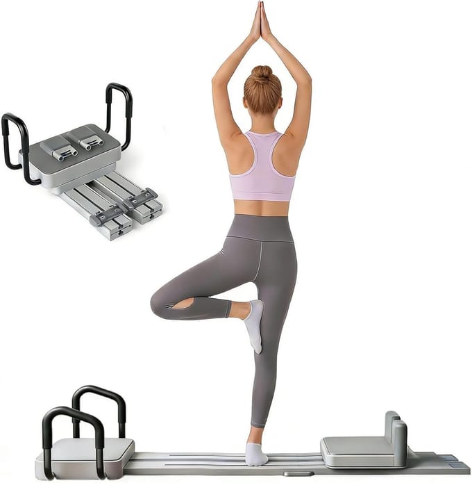 Pilates Reformer - Thuis Gym - Complete Lichaamstraining - 3-in-1 Multifunctioneel - 174 x 55 x 35 cm