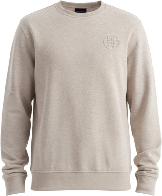 OMBRE Sweater - Regular Fit - Katoen - Lange Mouw Beige S