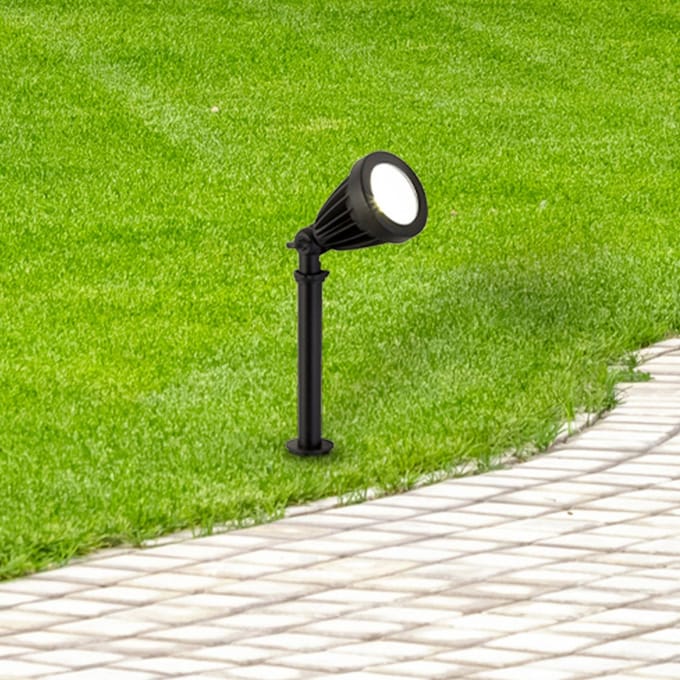 Searchlight Prikspot Spikey, zwart, metaal, 25 cm, IP54