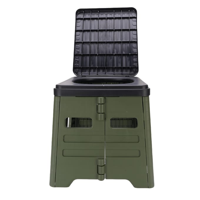 Toilettes Portables PP Pliables Compactes Pot pour Voyage Camping Pêche Activités de Plein Air Vert black