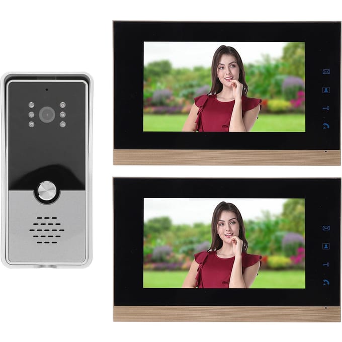 Video Intercom Systeem Bekabeld HD CMOS Sensor Eén Knop Ontgrendeling Touch Control Deurbel Camera met 7 EU Plug veelkleurig