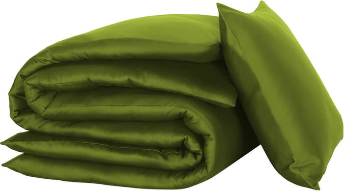 De Witte Lietaer Dekbedovertrek Olivia, Cactus - Eenpersoons - 140 x 200/220 cm - Katoen Satijn
