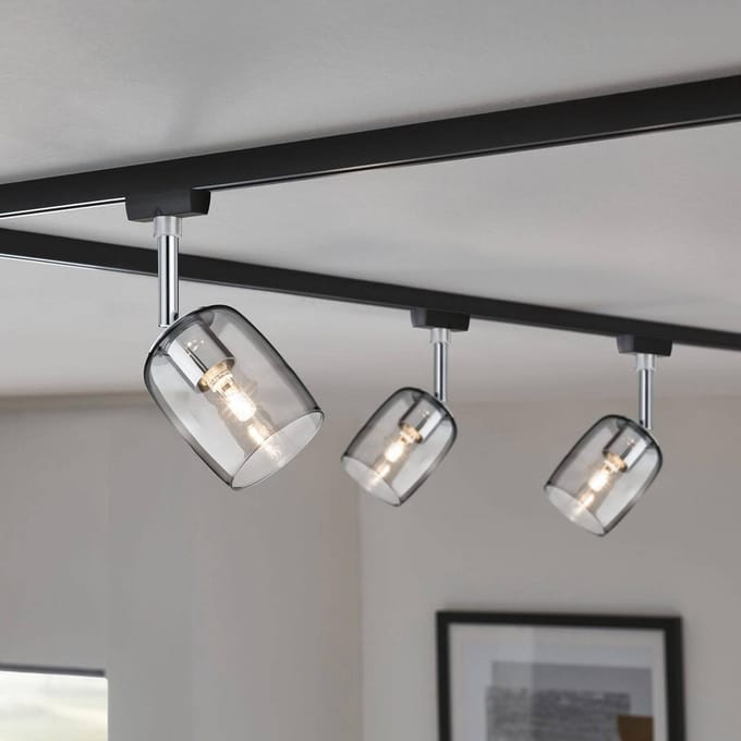Paulmann Blossom Plafondspot URail G9 Zwart (mat), Rookglas