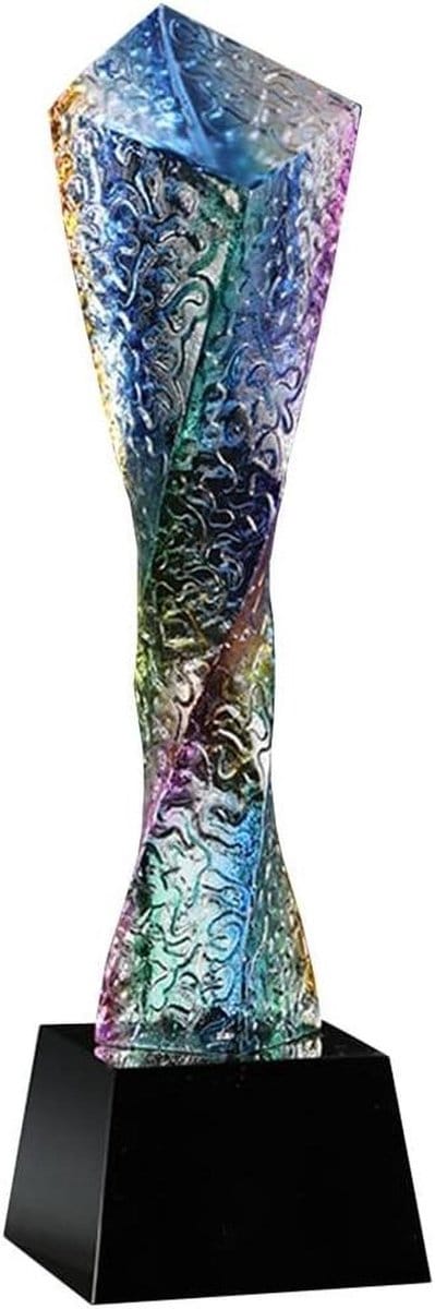 Trofee Prijzen - Awards Medailles - Competitie Beloning - Kleurrijk Glasontwerp - 500 Gram - Multicolor