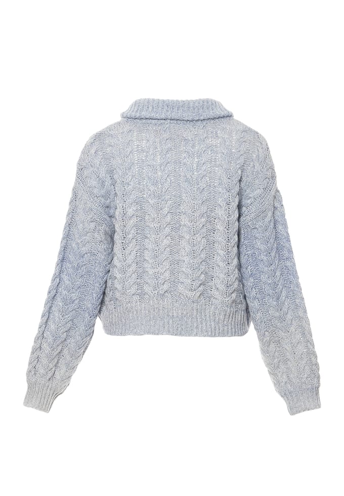 Mymo Vest Dames Blauw wol wit