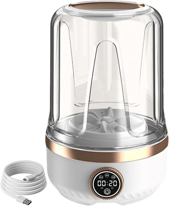 Ondergoed wasmachine - Draagbare wasser - Kleine wasjes doen - Oplaadbaar via USB - 2 liter capaciteit - Wit