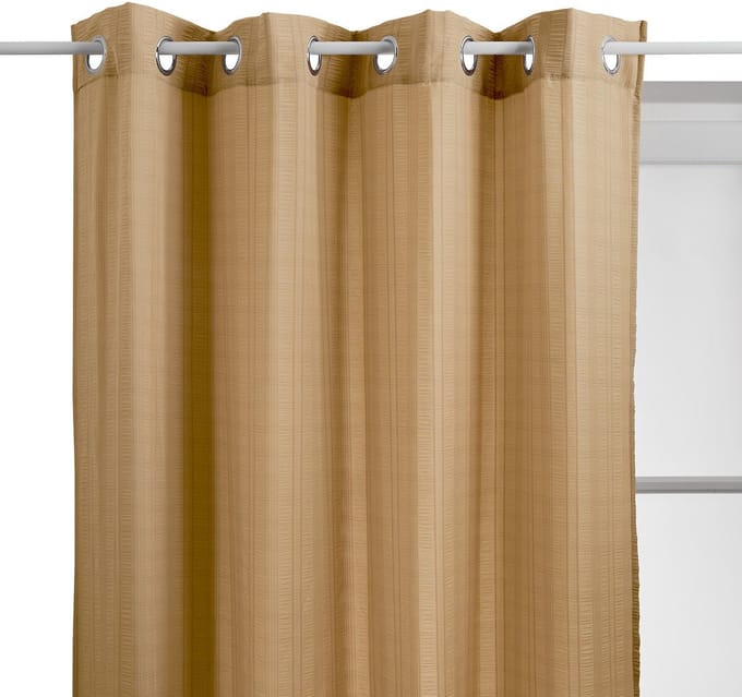 Atmosphera Noa Polyester Gordijn 140x240cm - Kant en klaar met ringen - Beige