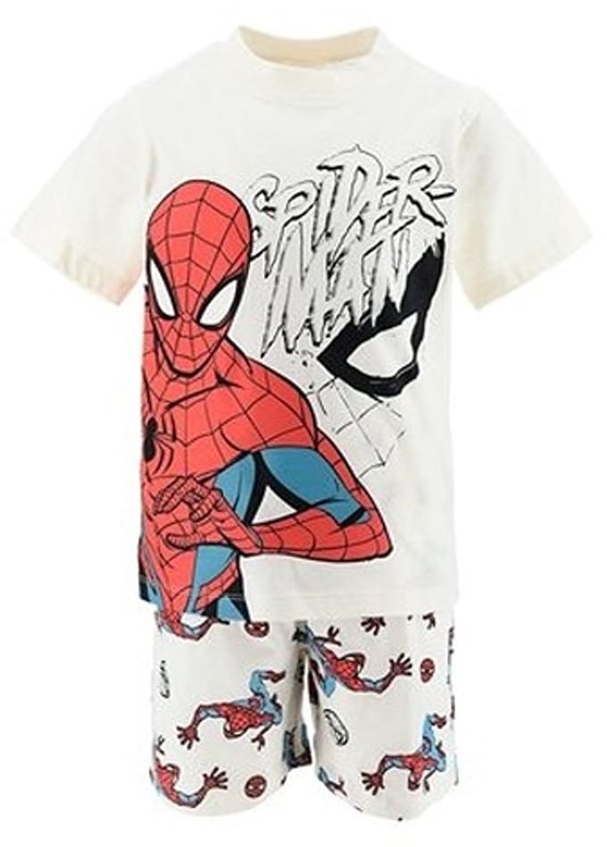 Spiderman Pyjama - Katoen - OffWhite - Maat 98 - Shortama