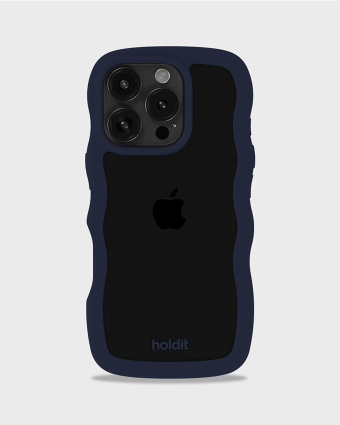Phone Case Wavy Midnight Blue/Transparent iPhone 16 Pro