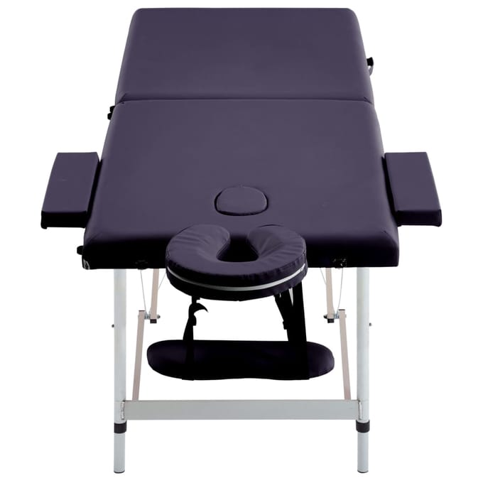 vidaXL - Massagetafel - inklapbaar - 2 - zones - aluminum - paars