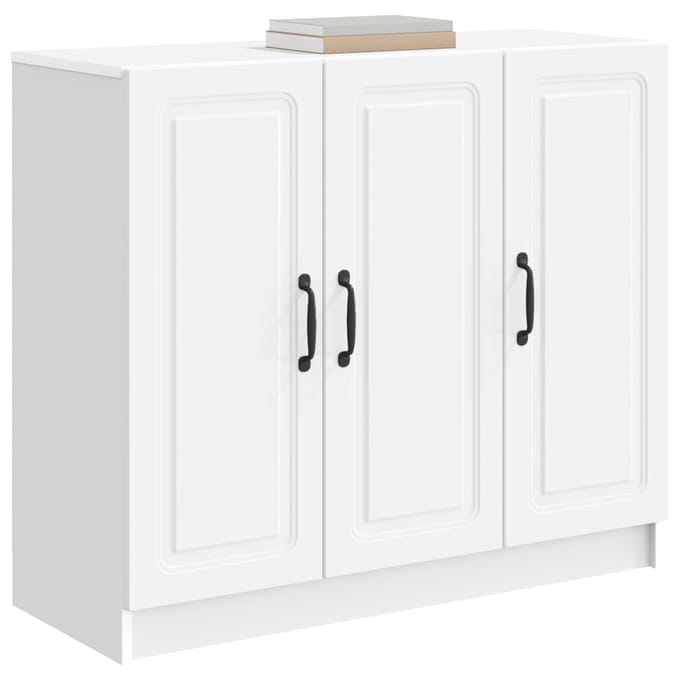 vidaXL - Dressoir - Wit - 89 - x - 34,5 - x - 77 - cm - Bewerkt - hout