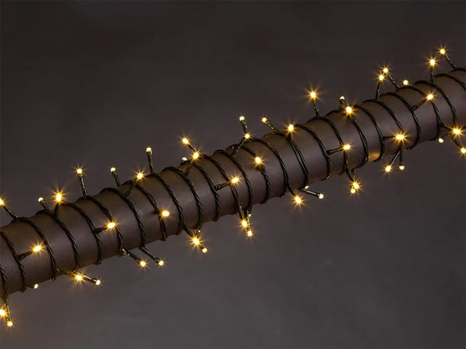 Stella LED, lichtslinger, 8 m, 120 leds, warmwit, groene kabel, voor binnen en buiten, 24 V