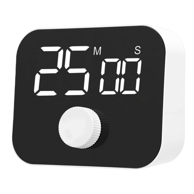 Minuteur Numérique de Bureau Aimanté LED Compte à Rebours Compte à Rebours Multifonction Électronique pour Méditation Temps Mort Étude Moment du Thé white