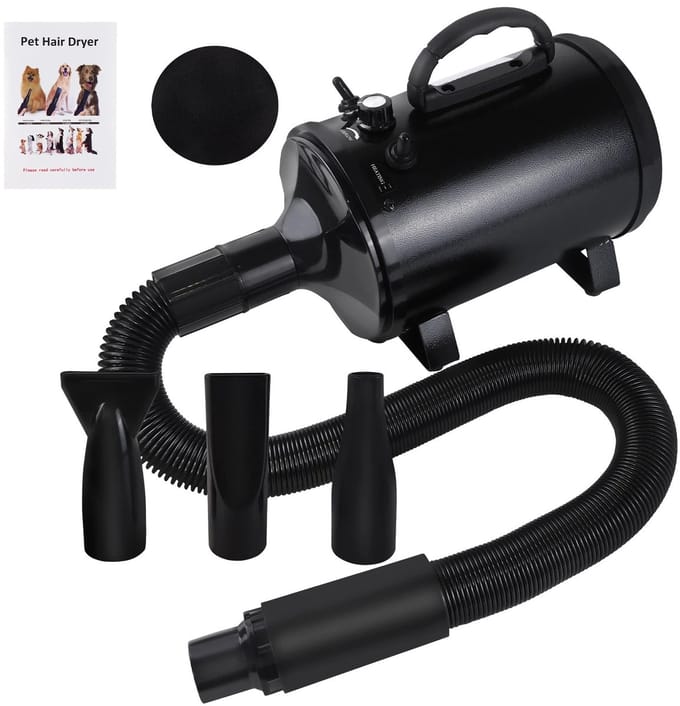 LabelOne Hondenfohn - Waterblazer - Waterblazer Hond - incl. 4 opzetstukken - instelbare blaaskracht - regelbare temperatuur