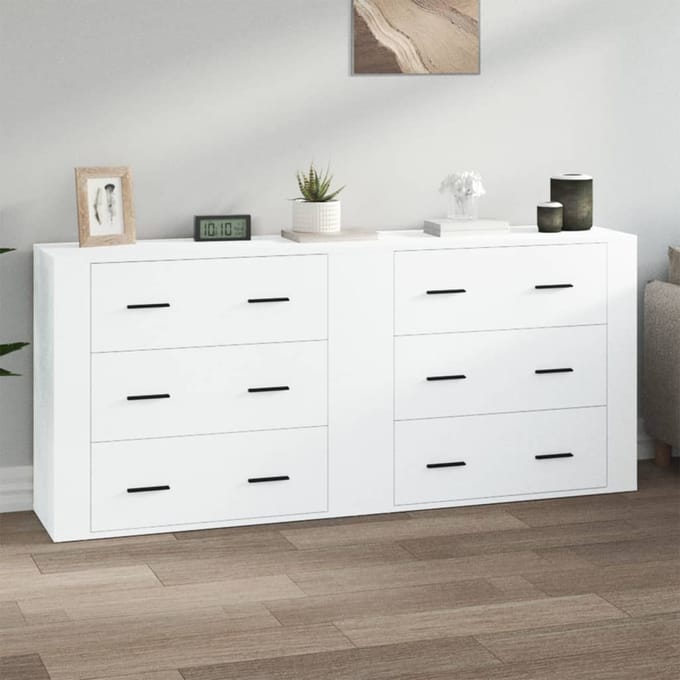 vidaXL - Dressoirs - 2 - st - bewerkt - hout - wit