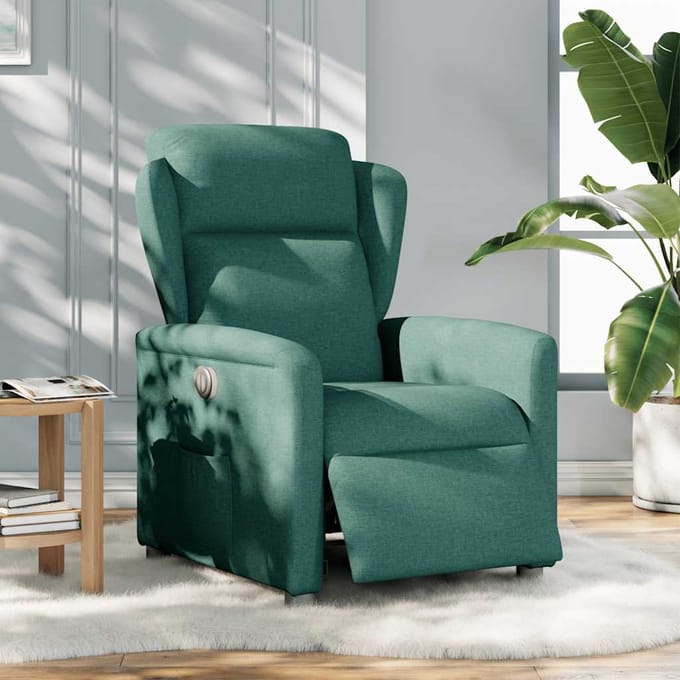 vidaXL - Fauteuil - verstelbaar - elektrisch - stof - donkergroen