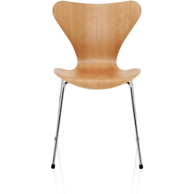 Fritz Hansen - Serie 7 3107 stoel - natuurlijk fineer - Kers - verchroomd - bruin